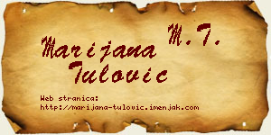 Marijana Tulović vizit kartica
